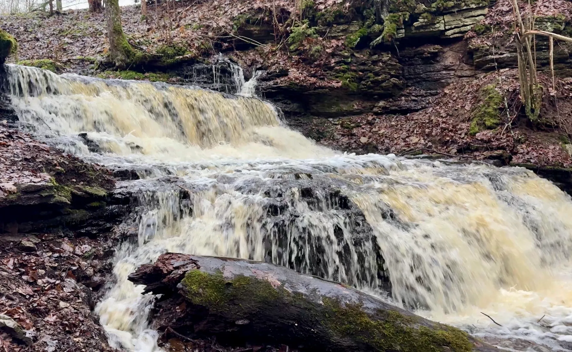Vasaristi waterfall in Lahemaa National Park with cascading water over limestone steps