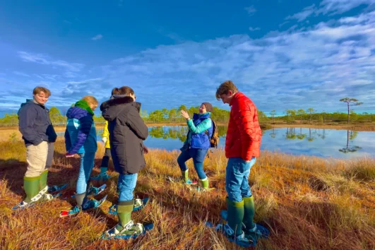 Colourful bog shoe hike in North Estonia