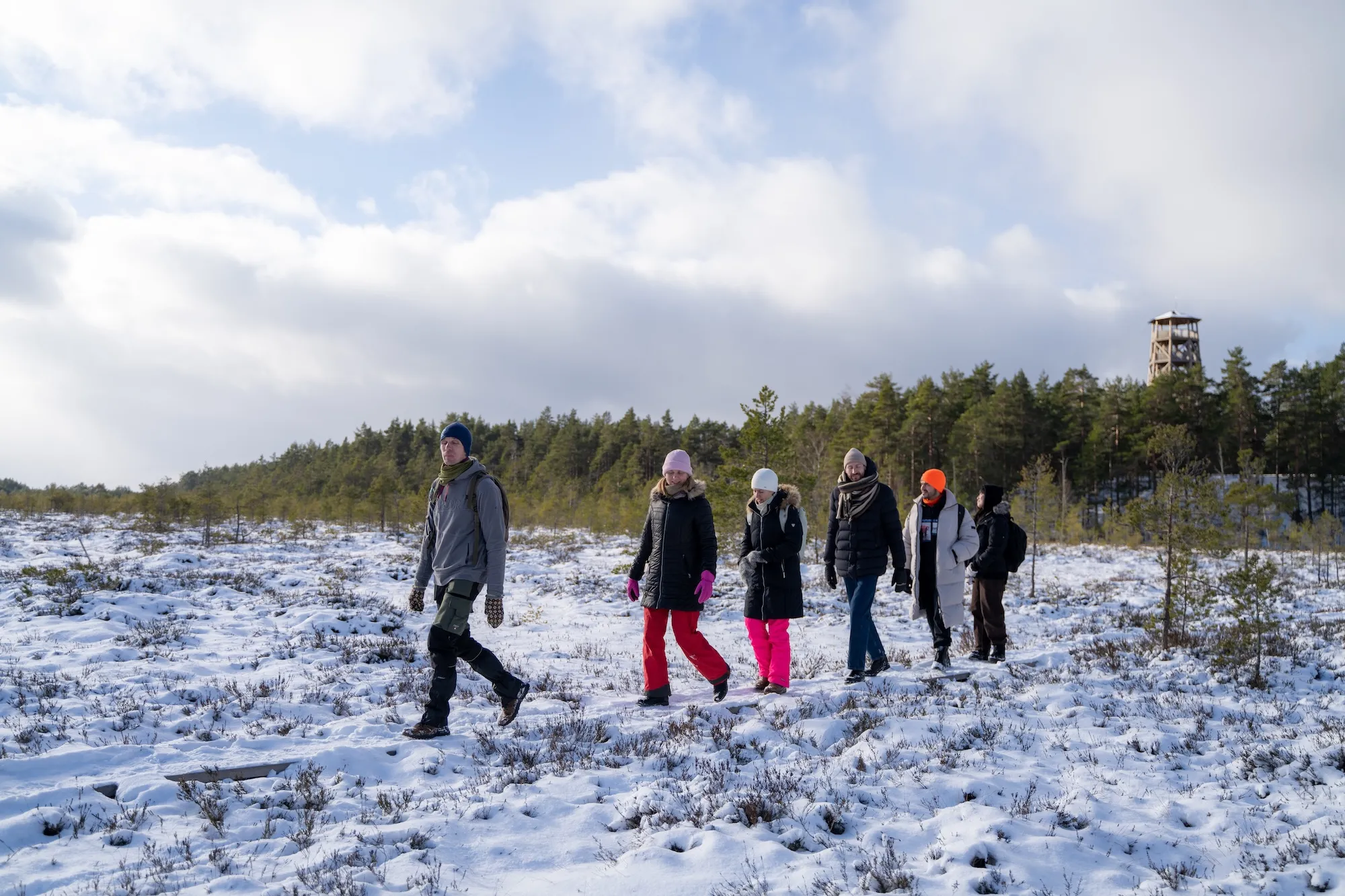 ©J. Leppmets. Bog-shoe hikes can be done in the winter as well