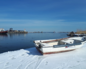 Pushing sledges are traditional sledges to move around on the islands in North Estonia in winter-time