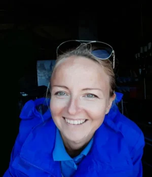 Nele, tour guide at Prangli Travel, in the Estonian outdoors