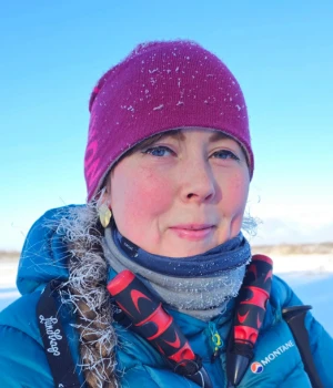 Meriliis, certified hiking guide at Prangli Travel, outdoors in Estonia